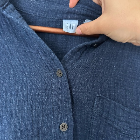 GAP Denim Navy Gauze Button-Up Shirt and Pants Matching Set Size Xl - Picture 5 of 8